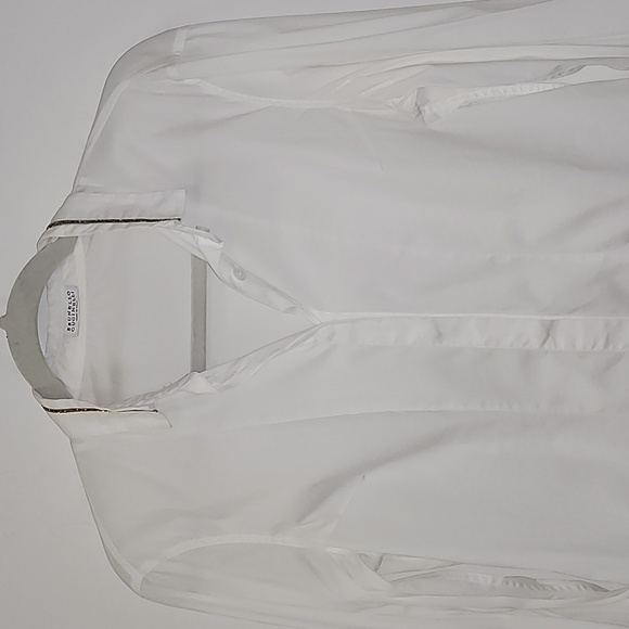 BRUNELLO CUCINELLI  MONILI TRIM WHITE BLOUSE Size Large - Picture 3 of 17
